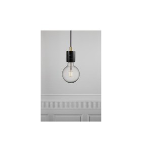 Lampa Wisząca Nordlux E27 60W Marmur Czarny z żarówką Edison.