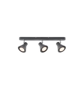 Lampa sufitowa Spot EIK NORDLUX 3x35W GU10 Szary Metal, trzy reflektory na listwie.