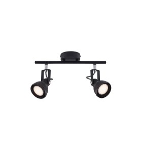 Lampa sufitowa Spot ASLAK NORDLUX czarna z dwoma regulowanymi reflektorami.