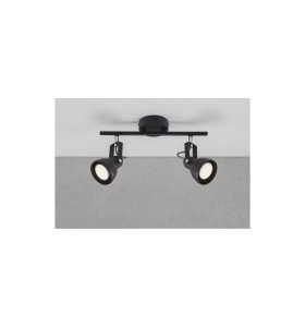 Lampa sufitowa Spot ASLAK NORDLUX 2x35W GU10 Czarny Metal na tle sufitu.