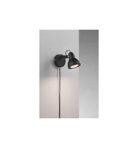 Lampa ścienna Kinkiet Nordlux GU10 35W Metal Czarny zamontowana na ścianie.