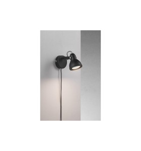 Lampa ścienna Kinkiet Nordlux GU10 35W Metal Czarny zamontowana na ścianie.
