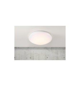 Lampa sufitowa Plafon okrągły MÁNI NORDLUX 1x18W LED Biały Metal na szarym tle.