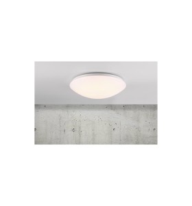 Lampa sufitowa Plafon okrągły ASK NORDLUX 1x18W LED Biały Metal na betonowym tle.