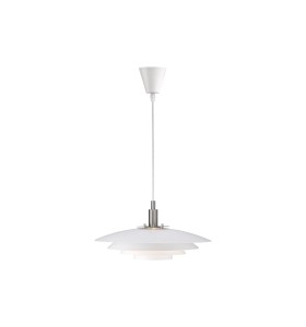 Lampa Wisząca Nordlux G9 40W Metal Biały, nowoczesna biała lampa z trzema kloszami.