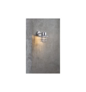 Lampa Ścienna Nordlux E27 60W Srebrny zamontowana na betonowej ścianie.