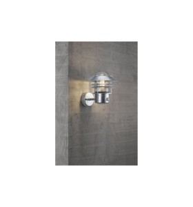 Lampa Ścienna Nordlux E27 60W Srebrny na betonowej ścianie.