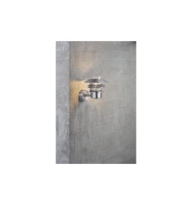 Lampa Ścienna Nordlux E27 60W Srebrny zamontowana na betonowej ścianie.