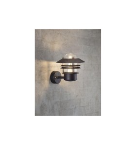 Lampa Ścienna Nordlux E27 60W Czarny na betonowej ścianie.