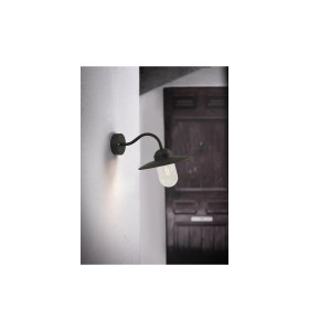 Lampa Ścienna Nordlux E27 60W Czarny zamontowana na ścianie.