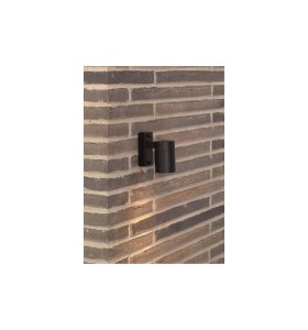 Lampa Ścienna Nordlux GU10 35W Metal Czarny na tle ceglanej ściany.