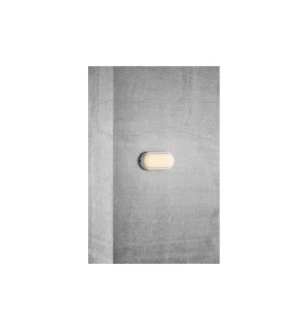 Lampa Ścienna Nordlux LED Plastik Biały zamontowana na betonowej ścianie.