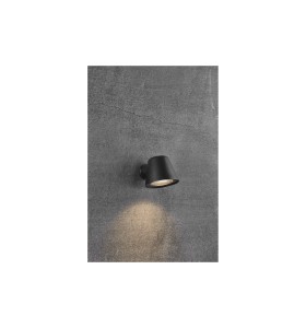 Lampa Ścienna Nordlux GU10 35W Metal Czarny na szarej ścianie.