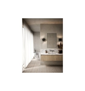 Lampa Ścienna Nordlux LED Aluminium Czarny w nowoczesnej łazience.