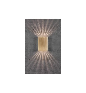 Lampa Ścienna Nordlux LED Mosiądz na ścianie emitująca światło w górę i w dół.