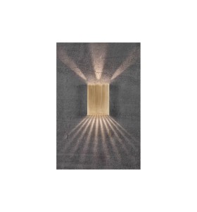 Lampa Ścienna Nordlux LED Mosiądz montowana na betonie, oświetlenie rozproszone na ścianie