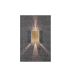 Lampa Ścienna Nordlux LED Mosiądz na ciemnym tle.