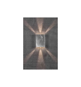 Lampa Ścienna Nordlux LED Srebrny na szarej ścianie emitująca światło w górę i w dół.