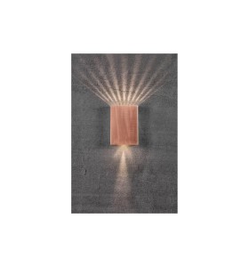 Lampa Ścienna Nordlux LED Miedź Miedź na tle szarej ściany.