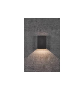 Lampa Ścienna Nordlux LED Aluminium Czarny z tłem betonowej ściany.