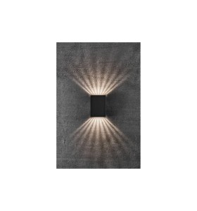 Lampa Ścienna Nordlux LED Aluminium Czarny na betonowej ścianie.