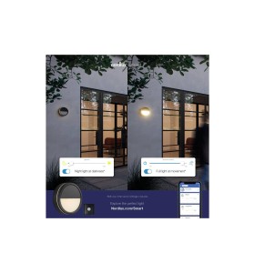 Lampa sufitowa Plafon okrągły SMARTLIGHT NORDLUX 1x9,5W LED Czarny Aluminium na ścianie budynku z funkcją smart.