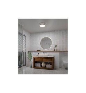 Lampa sufitowa Plafon okrągły NOXY NORDLUX 1x17W LED zamontowana w nowoczesnej łazience.