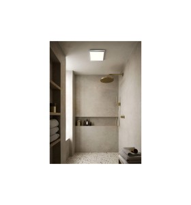 Lampa sufitowa Plafon kwadratowy OJA NORDLUX 1x14,5W LED Chrom Tworzywo zainstalowana w łazience.
