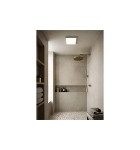 Lampa sufitowa Plafon kwadratowy OJA NORDLUX 1x14,5W LED Biały w nowoczesnej łazience.