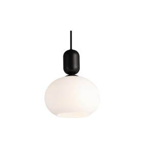 Lampa Wisząca Notti Nordlux E27 40W Czarny z białym kloszem.