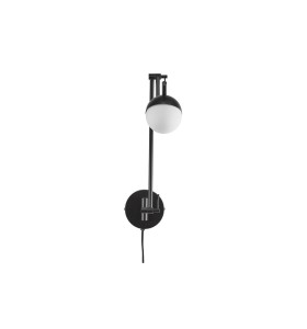 Lampa ścienna Kinkiet Nordlux G9 5W Metal Czarny z białym kloszem.