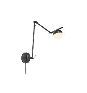 Lampa ścienna Kinkiet Nordlux G9 5W Metal Czarny na białym tle.