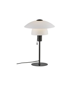 Lampa Stołowa Nordlux E27 15W Czarny w nowoczesnym stylu z białym kloszem.