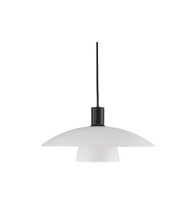 Lampa Wisząca Verona Nordlux E27 40W Czarny z białym kloszem.
