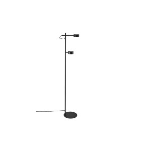 Lampa Podłogowa Nordlux LED Metal Czarny stojąca z dwoma źródłami światła.
