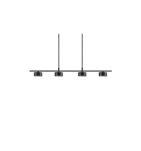 Lampa Wisząca Nordlux LED Metal Czarny, cztery oprawy na metalowej listwie.