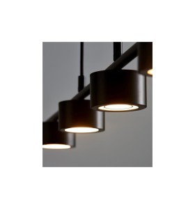 Lampa Wisząca Nordlux LED Metal Czarny, zbliżenie na trzy źródła światła.