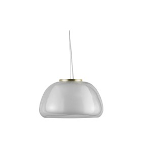Lampa Wisząca Nordlux E27 40W w kształcie półkuli z przezroczystym kloszem.