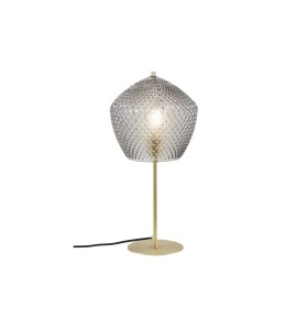 Lampa Stołowa Nordlux E27 40W Mosiądz z dekoracyjnym abażurem.