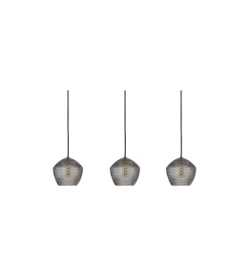 Lampa Wisząca Nordlux E14 25W Mosiądz, trzy czarne klosze.