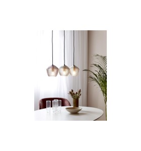 Lampa Wisząca Nordlux E14 25W Mosiądz nad białym stołem w salonie.