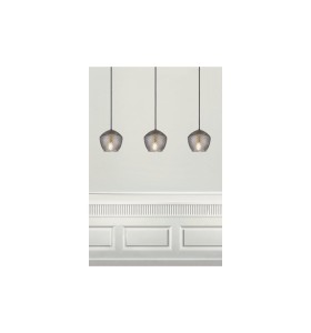 Lampa Wisząca Nordlux E27 40W, trzy czarne lampy wiszące w nowoczesnym stylu.