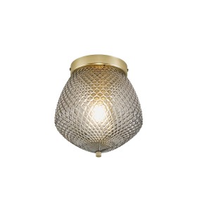 Lampa sufitowa Plafon ORBIFORM NORDLUX w kolorze mosiądzu ze szklanym kloszem.