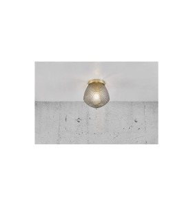 Lampa sufitowa Plafon ORBIFORM NORDLUX mosiężna ze szklanym kloszem.
