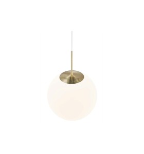 Lampa Wisząca Nordlux E27 25W Mosiądz na białym tle.