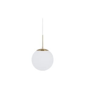 Lampa Wisząca Nordlux E27 25W Mosiądz z białym kloszem.