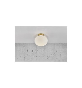 Lampa sufitowa Plafon ALTON NORDLUX 1x25W E27 Beż Szkło zamontowana na suficie w nowoczesnym wnętrzu.