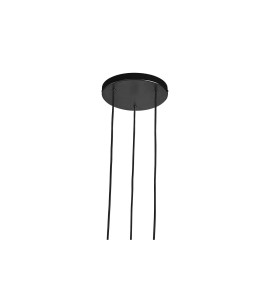 Lampa Wisząca Nordlux GU10 15W Metal Czarny z trzema przewodami z czarnej podsufitki.