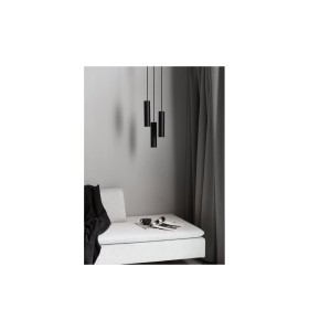 Lampa Wisząca Nordlux GU10 15W Metal Czarny nad sofą w nowoczesnym wnętrzu.