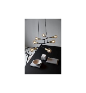 Lampa Wisząca Nordlux E27 60W Metal Czarny nad stołem.